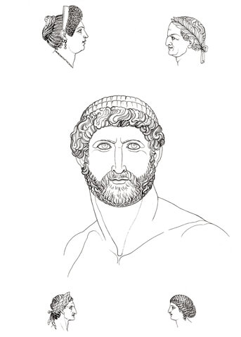 Roman Heads Coloring Page